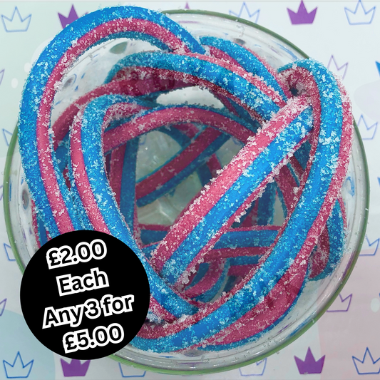 Giant Fizzy Red & Blue Raspberry Candy Cable