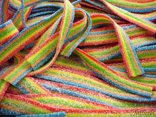 Fizzy Rainbow Tutti Fruity Belts x10